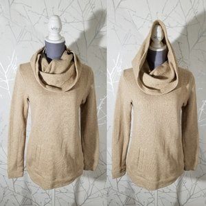 J. Crew Heathered Beige Oatmeal Funnel Neck Sweatshirt